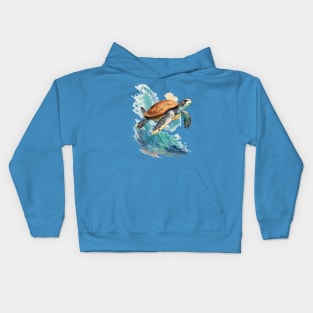 Ocean Majesty: Realistic Sea Turtle Kids Hoodie